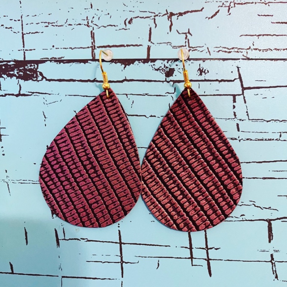4/$15 Faux Leather Earrings
